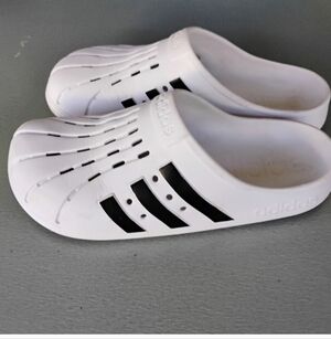 Adidas White and Black Clogs